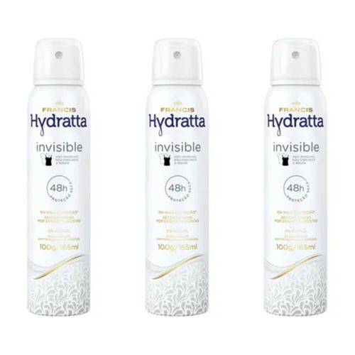 Francis Hydratta Invisible Desodorante Aerosol 165ml (kit C/03)