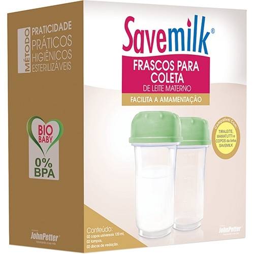 Frascos para Coleta de Leite Materno 2 Unidades - Savemilk