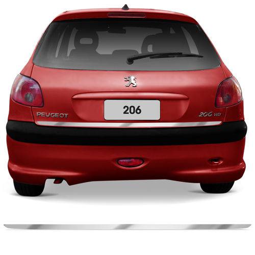 Friso Cromado Resinado Traseiro Porta Malas Peugeot 206 99 a 10 e 207 07 a 13 Excelente Fixação