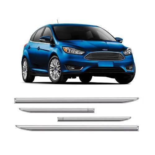 Friso Lateral Slim Cromado Ford Focus - Flash