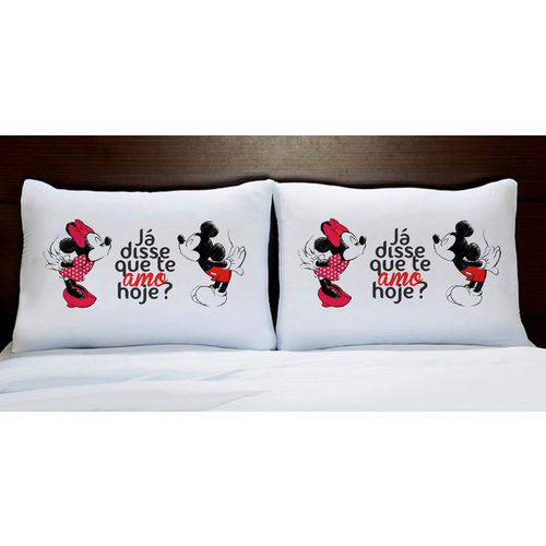 Fronhas Casal Personalizadas Minnie e Mickey já Disse que te Amo Hoje?