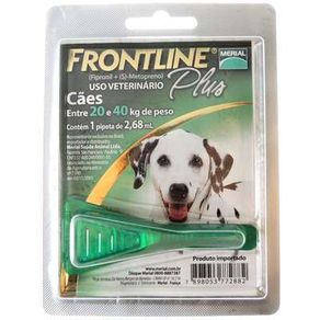 Frontline Plus para Cães de 20 a 40 Kg - Antipulgas e Carrapatos 20 a 40 Kg