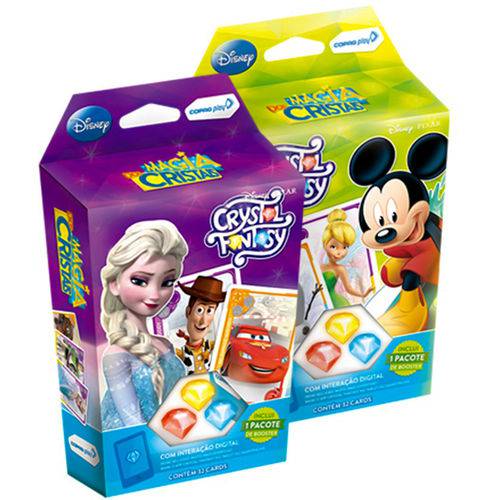 Frozen e Mickey Jogos Crystal Fantasy Disney com 64 Cards
