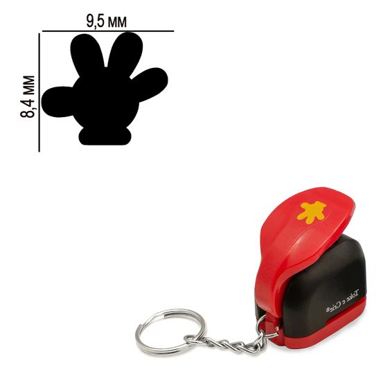 Furador Chaveiro Mini para Papel Toke e Crie CFMD02 8,4x9,5mm Luva Mickey Mouse
