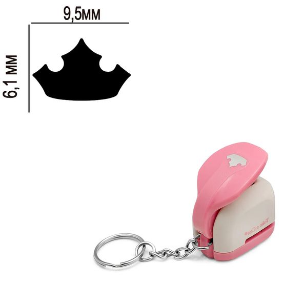 Furador Chaveiro Mini para Papel Toke e Crie CFMD06 6,1x9,5mm Coroa Princesas