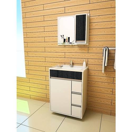 Gabinete Armarinho para Banheiro Gabinetto Conjunto Style 6020 com Pé Cor Branco com Preto