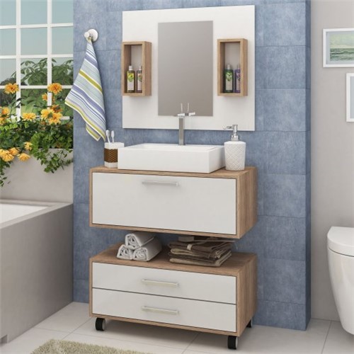 Gabinete de Banheiro com Cuba GB11 - Fellicci Móveis | Elare
