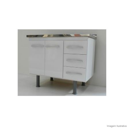 Gabinete de Cozinha Sonic 120cm Branco Bonatto