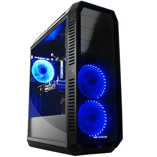 Gabinete Gamer Neologic Preto LED Azul S/ Fonte NL-C851-BL