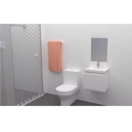 Gabinete para Banheiro + Espelho e Tampo de Mármore Branco