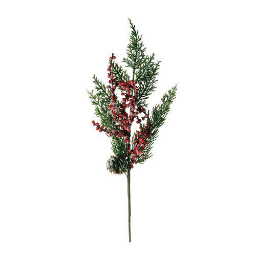Galho Decoração Natal P/árvore 50cm Vermelho
