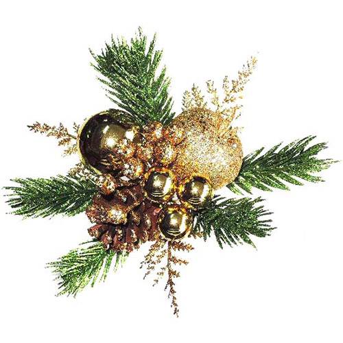 Galho Decorativo Luxoso para Árvore de Natal Dourado - Orb Christmas