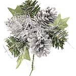 Galho Decorativo para Árvore de Natal Pinha Prateado - Orb Christmas