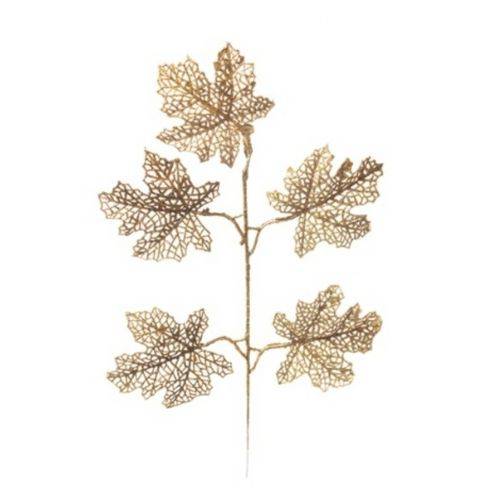 Galho Folhas Glitter - Decoração Natal Cod. Cromus 1351433