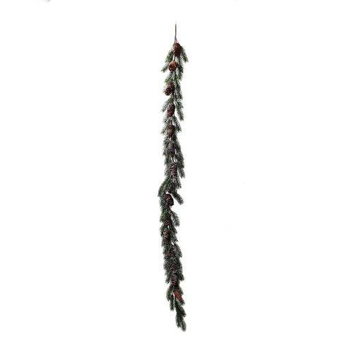 Galho Verde C/ Pinhas Decoração de Natal 170cm Natural