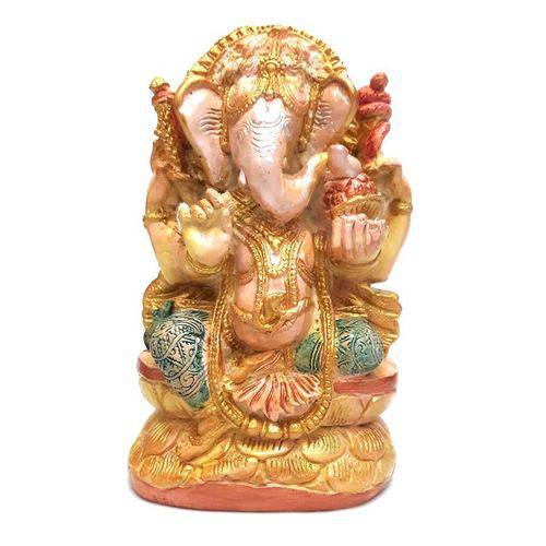 Ganesha com Pedestal de Pedras (15cm)