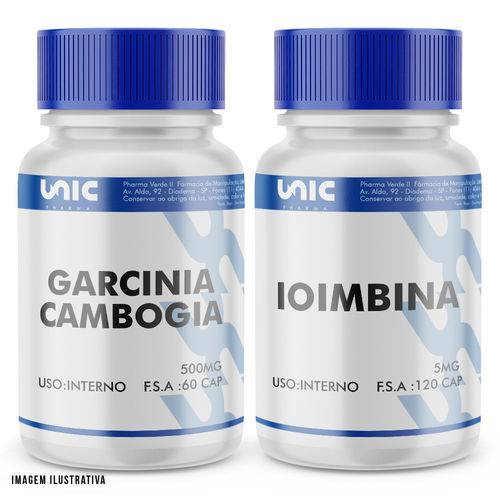 Garcinia Cambogia 500mg 60 Caps + Ioimbina (Yohimbine) 5mg 120 Caps - Unicpharma