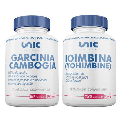 Garcinia Cambogia 500mg 60 Caps + Ioimbina (yohimbine) 5mg 120 Caps Unicpharma