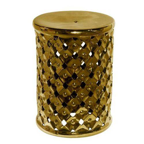 Garden Seat Dourado em Cerâmica Vazado