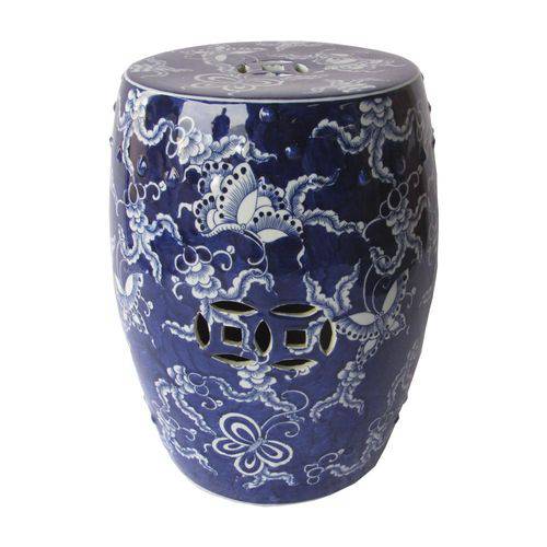 Garden Seat em Cerâmica Chinesa Azul