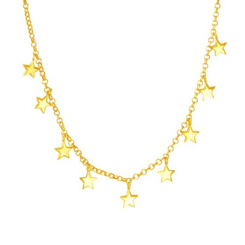 Gargantilha Choker em Ouro 18K Estrelas - AU5429