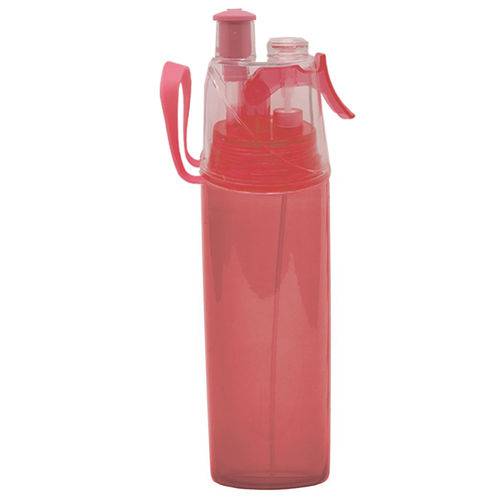 Garrafa Squeeze C/ Borrifador de Água 600ml - Vermelha