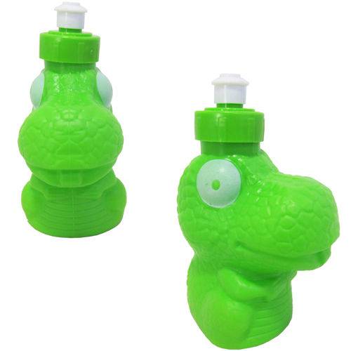 Garrafa Squeeze de Plastico Dinossauro Verde 3d 350ml