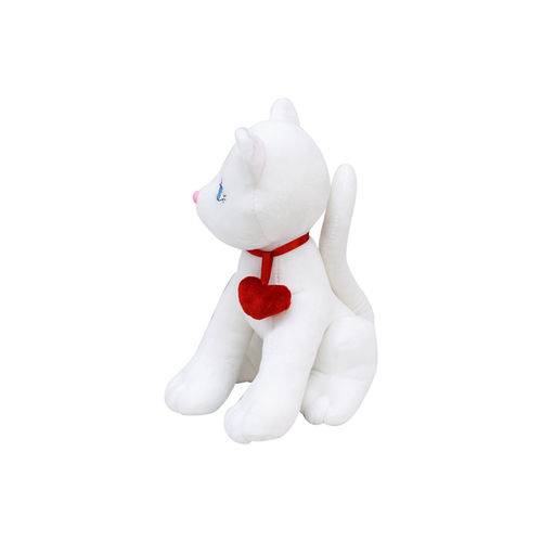 Gato Branco com Coração 25cm - Pelúcia