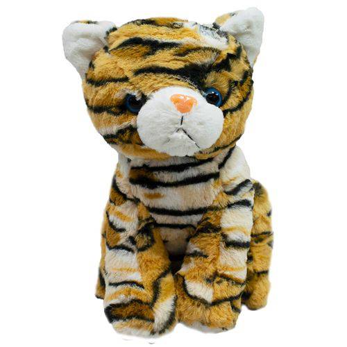 Gato Pelagem Tigre Sentado 26cm - Pelúcia