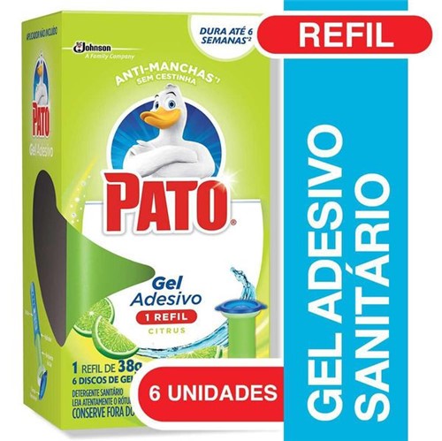 Gel Adesivo Sanitário Pato Refil Citrus com 6 Unidades