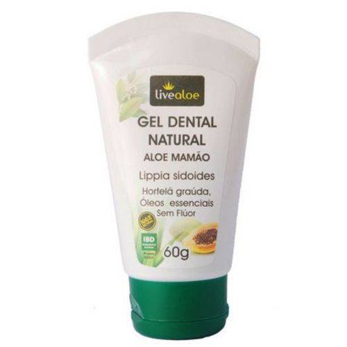 Gel Dental Natural Aloe Mamão 60g Livealoe
