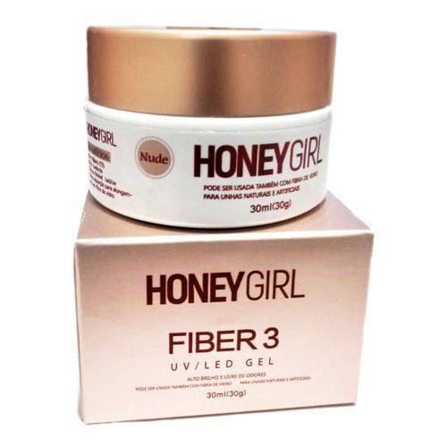 Gel Honey Girl Fiber3 Nude Construção de Unha em Gel Fibra Acrigel 30gr