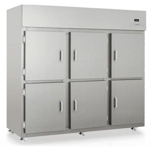 Geladeira/refrigerador Comercial Aço Revestido com Película Tipo Inox 6 Portas Cegas Grcs-6p Gelopar