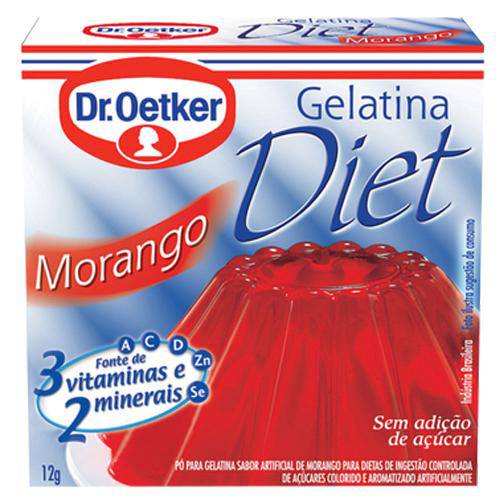 Gelatina Diet Morango 12g - Dr Oetker