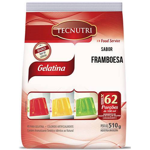 Gelatina Framboesa 510g - Tecnutri