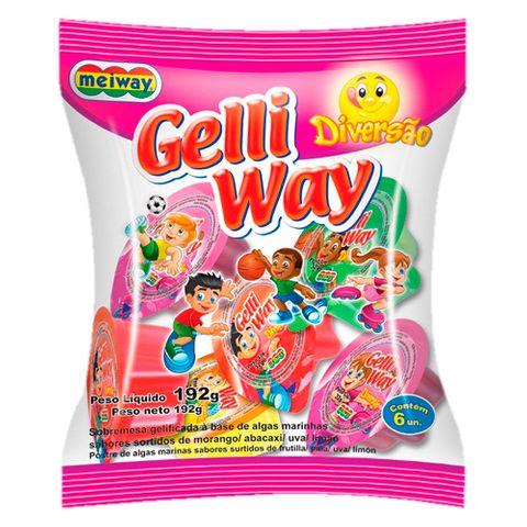 Gelatina Gelli Way Diversão Frutas C/6 - Meiway