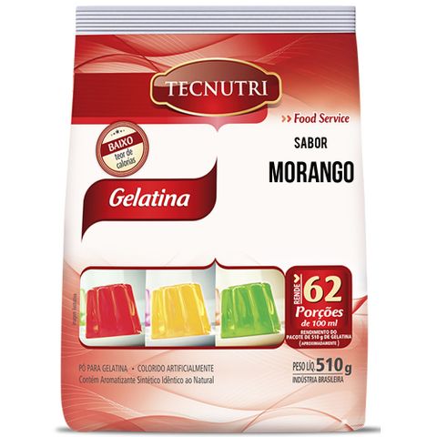 Gelatina Morango 510g - Tecnutri