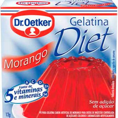 Gelatina Pó Diet Oetker Morango 12g
