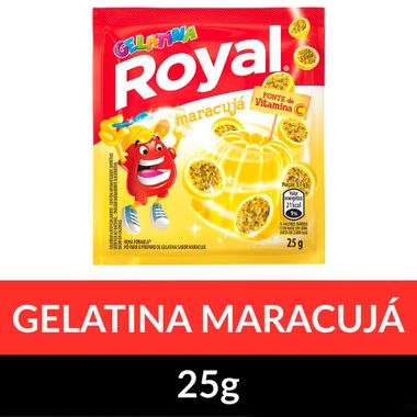 Gelatina Pó Royal Maracujá 25g Dp. C/ 15 Un.