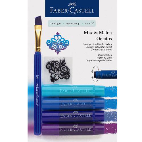 Gelato Faber Castell com um Mix de 4 Tons de Azul - Ref 121803