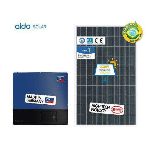 Gerador de Energia Sma Finame/mda Aldo Solar Gf 15,84kwp Byd Poli Sunny 15kw 2mppt Trif 380v