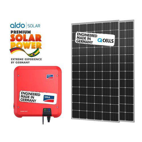 Gerador de Energia Sma S/ Estrutura Aldo Solar Gef 2,56kwp Q Cells Mono Perc 365w Sunny Boy 3kw 2mpp