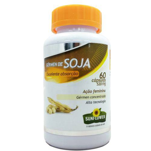 Gérmen de Soja Concentrado Sunflower 520mg (isoflavona) - 60 Cápsulas