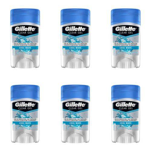 Gillette Clear Gel Cool Wave Desodorante 45g (kit C/06)