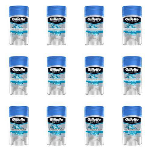 Gillette Clear Gel Cool Wave Desodorante 45g (kit C/12)