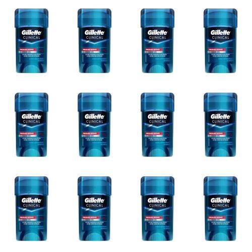 Gillette Clear Gel Desodorante Dry Stick Clinical 45g (kit C/12)