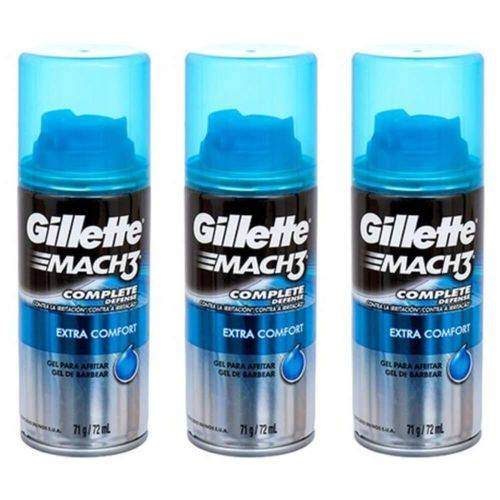 Gillette Mach3 Extra Comfort Gel de Barbear 71g (kit C/03)