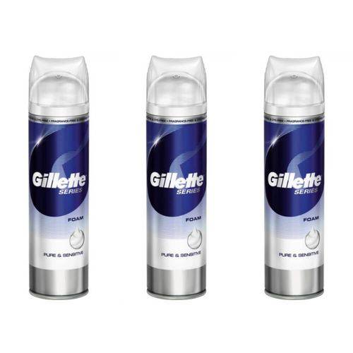 Gillette Mach3 Sensitive Espuma de Barbear 245g (kit C/03)