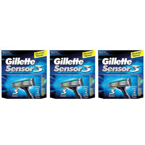 Gillette Sensor 3 Carga P/ Barbear C/2 (kit C/03)