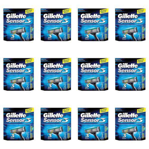 Gillette Sensor 3 Carga P/ Barbear C/2 (kit C/12)